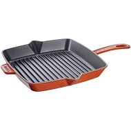 STAUB 1202923 Cast Iron Square Grill Pan, 10-inch, Black Matte