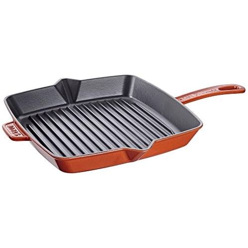  STAUB 1202923 Cast Iron Square Grill Pan, 10-inch, Black Matte