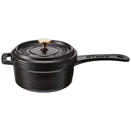  STAUB 1241025 Cast Iron Mini Saucepan, 0.25-quart, Black Matte