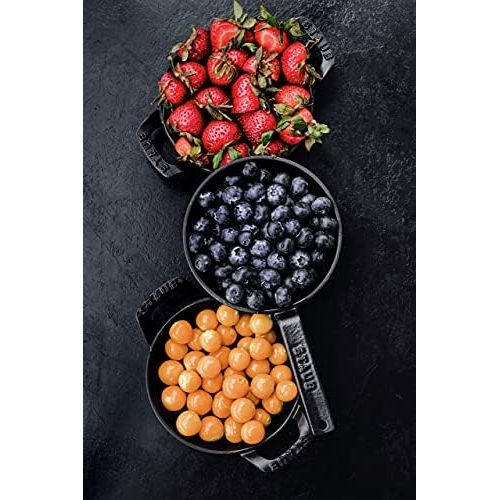  STAUB 1241025 Cast Iron Mini Saucepan, 0.25-quart, Black Matte