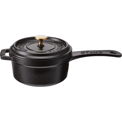  STAUB 1241025 Cast Iron Mini Saucepan, 0.25-quart, Black Matte