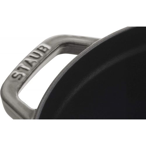  Staub Graphite Grey Enameled Cast Iron Round Cocotte, 13.25 Quart