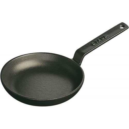  STAUB 1221223 Cast Iron Mini Frying Pan, 4.75-inch, Black Matte