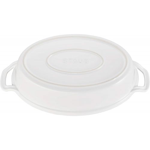  Staub 40508-685 Ceramics Oval Covered Baking Dish, 14-inch, White