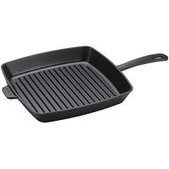 STAUB 12123023 Cast Iron Square Grill Pan, 12-inch, Matte Black