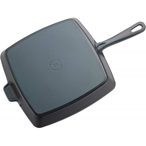  STAUB 12123023 Cast Iron Square Grill Pan, 12-inch, Matte Black