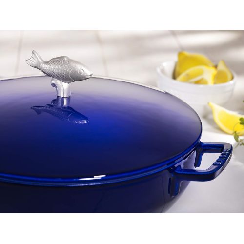  Staub Bouillabaisse Pot, Dark Blue, 5 qt.