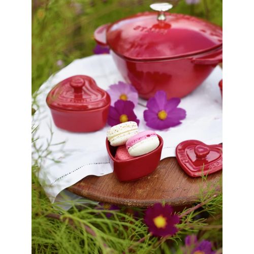  STAUB 1100006 Cast Iron Heart Cocotte, 1.75-quart, Cherry