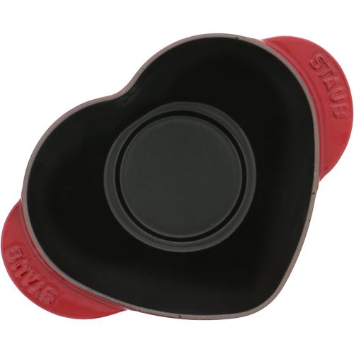  STAUB 1100006 Cast Iron Heart Cocotte, 1.75-quart, Cherry