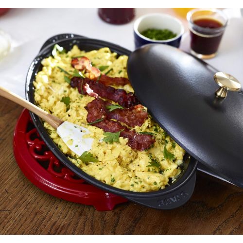  STAUB 1332125 Cast Iron Covered Fish Pan, 14.5-inch, Black Matte