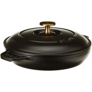 STAUB 1332025 Cast Iron Round Covered Baking Dish, 7.9-inch, Black Matte