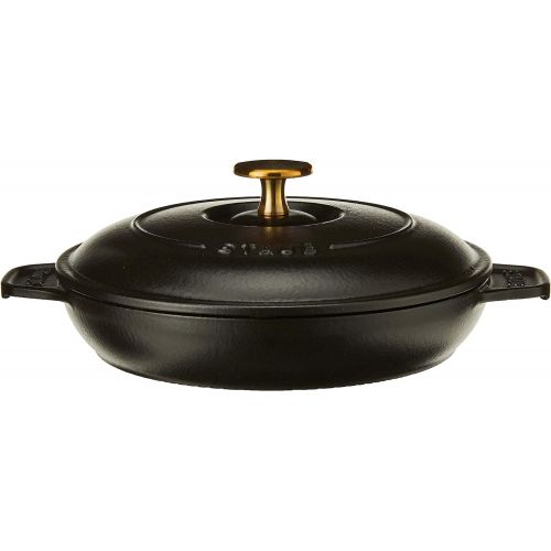  STAUB 1332025 Cast Iron Round Covered Baking Dish, 7.9-inch, Black Matte