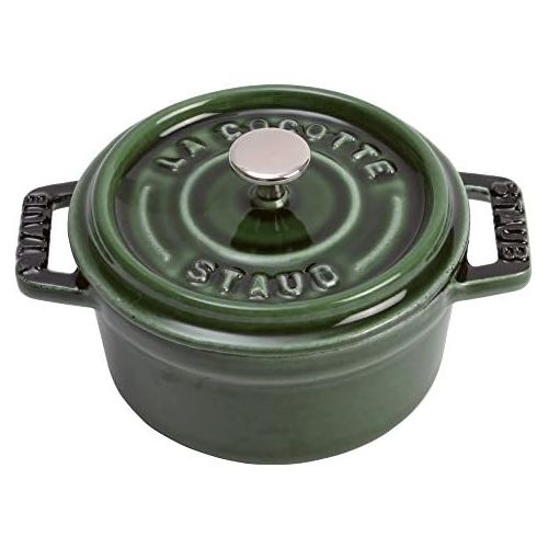  Staub Cast Iron .25-qt Mini Round Cocotte - White Truffle