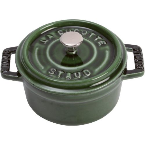  Staub Cast Iron .25-qt Mini Round Cocotte - White Truffle