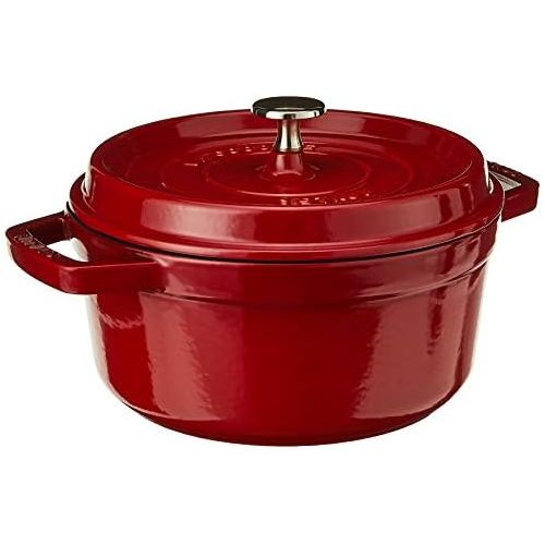  Staub 1102206 Cast Iron Round Cocotte, 2.75-quart, Cherry