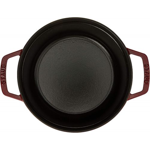  Staub 1102206 Cast Iron Round Cocotte, 2.75-quart, Cherry