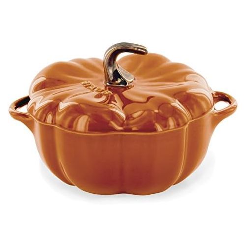  STAUB 40511-555 Ceramics Petite Pumpkin Cocotte, 16-oz, Burnt Orange