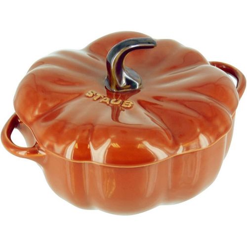  STAUB 40511-555 Ceramics Petite Pumpkin Cocotte, 16-oz, Burnt Orange