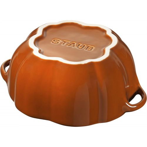  STAUB 40511-555 Ceramics Petite Pumpkin Cocotte, 16-oz, Burnt Orange