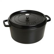 STAUB 1103425 Cast Iron Round Cocotte, 13.25-quart, Black Matte