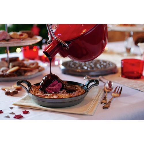  STAUB 1650006 Cast Iron Round Tea Kettle, 1-quart, Cherry