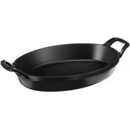 STAUB 1302923 Cast Iron Oval Baking Dish, 11x8-inch, Black Matte