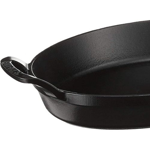  STAUB 1302923 Cast Iron Oval Baking Dish, 11x8-inch, Black Matte