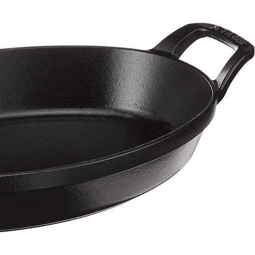  STAUB 1302923 Cast Iron Oval Baking Dish, 11x8-inch, Black Matte