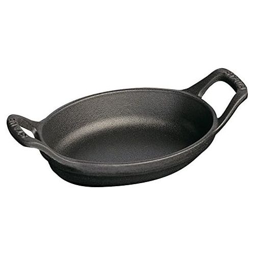  STAUB 1301323 Cast Iron Mini Oval Gratin Baking Dish, 5.5x3.8-inch, Black Matte