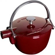 STAUB 1650087 Round Tea Kettle, 1 Quart, Grenadine