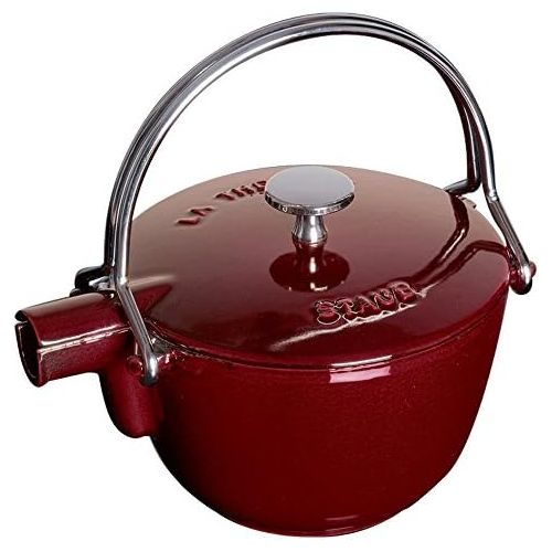  STAUB 1650087 Round Tea Kettle, 1 Quart, Grenadine