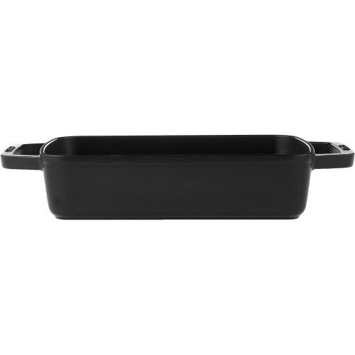  STAUB 1303023 Cast Iron Roasting Pan, 12x8-inch, Black Matte