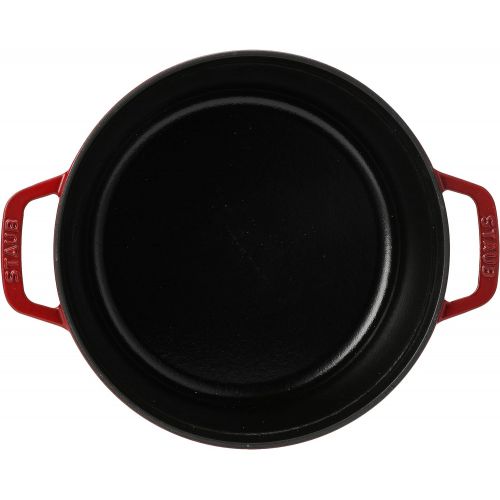  Staub Cast Iron Round Cocotte, 4-Quart, Cherry - 40509-835-0