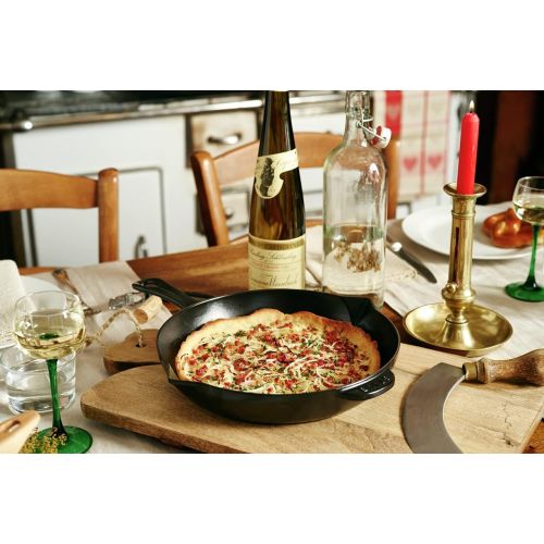  STAUB 1222625 Cast Iron Enameled Frying Pan, 10-inch, Black Matte