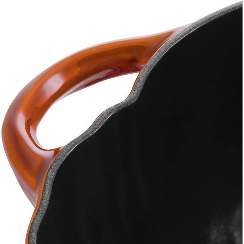  STAUB 11124806 Cast Iron Pumpkin Cocotte, 3.5-quart, Burnt Orange