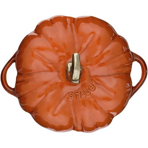  STAUB 11124806 Cast Iron Pumpkin Cocotte, 3.5-quart, Burnt Orange