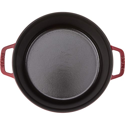  Staub 1102606 Cast Iron Round Cocotte, 5.5-quart, Cherry