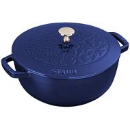 Staub Cast Iron 3.75-qt Essential French Oven with Lilly Lid - Dark Blue