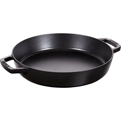  STAUB 1313425 Cast Iron Double Handle Fry Pan, 13-inch, Black Matte