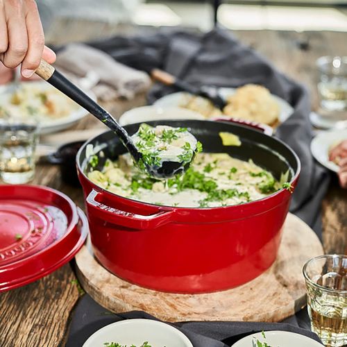  STAUB 1102806 Cast Iron Round Cocotte, 7-quart, Cherry