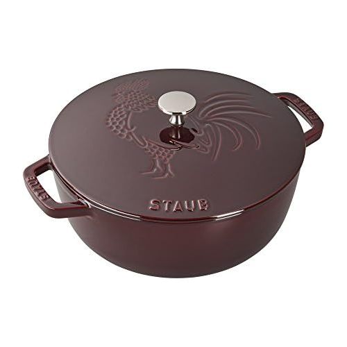  Staub Cast Iron 3.75-qt Essential French Oven Rooster - Grenadine