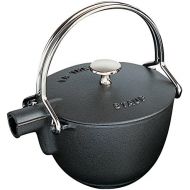 STAUB 1650023 Cast Iron Round Tea Kettle, 1-quart, Black Matte