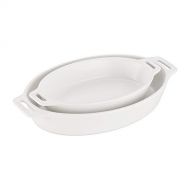 STAUB 40508-069 Ceramics Oval Baking Dish Set, 2-piece, Matte White