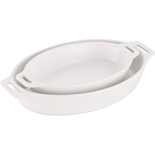  STAUB 40508-069 Ceramics Oval Baking Dish Set, 2-piece, Matte White