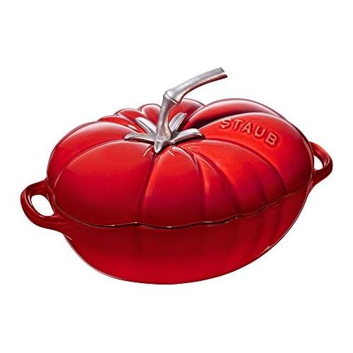  Staub 11712506 Cast Iron Tomato Cocotte, 3-quart, Cherry