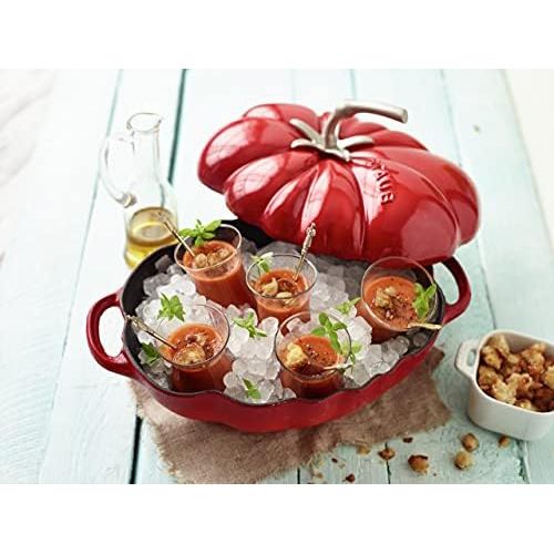  Staub 11712506 Cast Iron Tomato Cocotte, 3-quart, Cherry