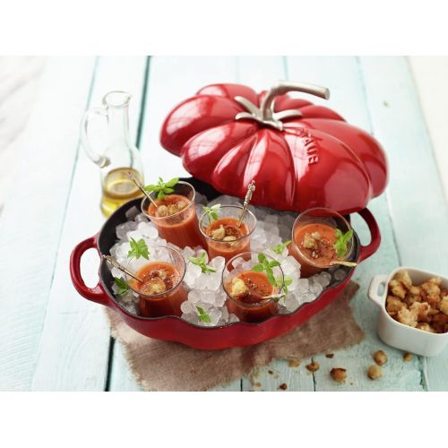  Staub 11712506 Cast Iron Tomato Cocotte, 3-quart, Cherry