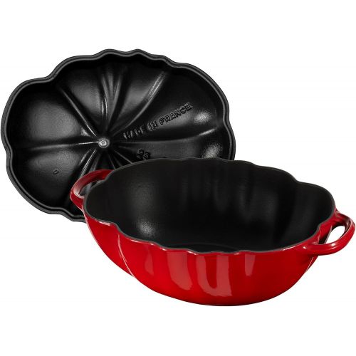  Staub 11712506 Cast Iron Tomato Cocotte, 3-quart, Cherry