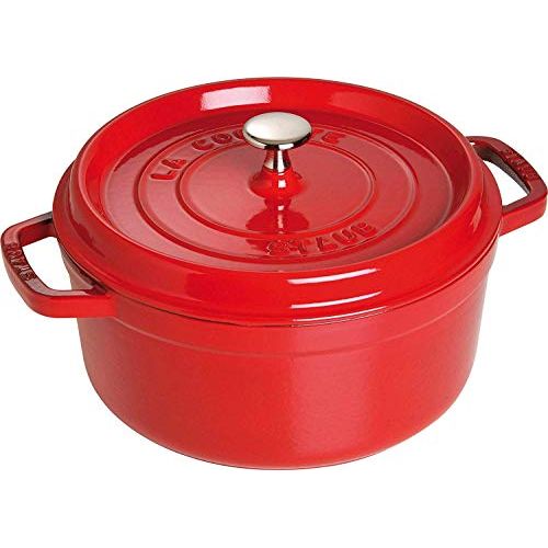  Staub 4 Qt. Round Cocotte-cherry Red