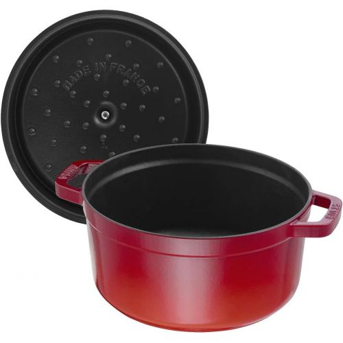  Staub 4 Qt. Round Cocotte-cherry Red